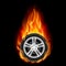 Car Wheel on Fire