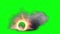 Car wheel on fire, seamless loop, Green Screen Chromakey