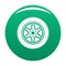 Car wheel icon vector green