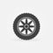 Car wheel with tire vector simple icon