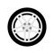 Car wheel. Wheel disk, tire. Colored vector illustration for automotive themes.