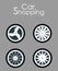 Car Wheels Shopping Flat Vector Banner Template