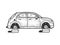 Car without wheels sketch vector illustration