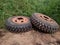 car wheels on yellow ground