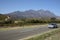 Car on the wine route around Stellenbosch Western Cape South Africa