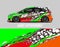 Car wrap decal designs. Abstract racing and sport background for racing livery or daily use car vinyl sticker.