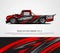 Car wrap design vector kit for race car, pickup truck, rally, adventure vehicle, uniform and sport livery.