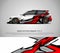 Car wrap design vector kit for race car, pickup truck, rally, adventure vehicle, uniform and sport livery.