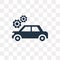 Car wrenc and cogwheels vector icon isolated on transparent back