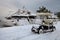 Car, yacht and snow