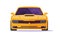 Car yellow vehicle front view flat vector with electric led light or sport auto race modern automobile design orange clipart