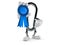 Carabiner character with award ribbon