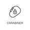 Carabiner flat icon or logo for web design.