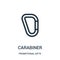 carabiner icon vector from promotional gifts collection. Thin line carabiner outline icon vector illustration. Linear symbol for