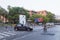 Carabinieri car surveying a street junction