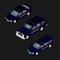 Carabinieri police cars isolated on background isometric view. Police car