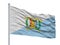 Carabobo State City Flag On Flagpole, Venezuela, Isolated On White Background
