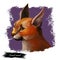 Caracal wild cat isolated digital art illustration. Medium-sized wild cat from Africa, Middle East, Central Asia and India.