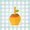Caramel apple icon in flat style.