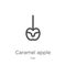 caramel apple icon vector from fair collection. Thin line caramel apple outline icon vector illustration. Outline, thin line