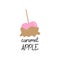 Caramel apple vector graphic illustration
