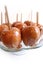 Caramel apples, delicious fall festival or party food, autumn treat