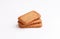 Caramel biscuits on white background