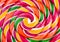 Caramel candy of colorful spirals