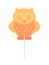 Caramel candy on a stick in the form of an owl.