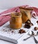 Caramel dessert Toffee in a glass jar