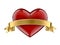 Caramel heart whit golden ribbon