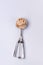 Caramel Ice Cream in Ice Cream Scoop Tasty Ice Cream Vertical Top View