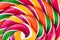 Caramel lollipop of colorful spirals