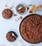 Caramel pecan pie