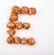 Caramel Pop Corn Alphabet white background