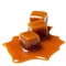 Caramel with sauce. Golden Butterscotch toffee candy caramels. S