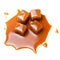 Caramel with sauce. Golden Butterscotch toffee candy caramels. S