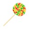 Caramel Striped Candy on Stick . Funny Sweet