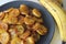 Caramelised plantain slices. A traditional tea time snack from Kerala.Cut ripe plantain into slices and toast it in a pan adding