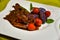 Caramelized duck gourmet meal