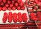 Caramelized strawberries, street market in Chinatown, Kobe, Japan