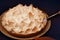 Caramelizing Meringue Cream with Culinary Blow Toch, Preparing Homemade Lemon Meringue Cake or Pie or Tart.