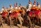 Caravan of camel riders from Rajasthan military deportament