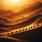 A caravan of camels traverses the vast sand dunes of the Sahara Desert