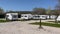 Caravan camping site in nature, full of caravans, travel trailers in the campsite. Agva, Istanbul, Turkey.