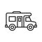 Caravan car line icon. Mobile home or camper. Motor home