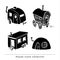 Caravan icon, vector illustration. black color, black.