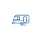 Caravan line icon concept. Caravan flat  vector symbol, sign, outline illustration.