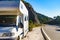 Caravan on roadside in mountains, Andalucia