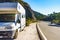 Caravan on roadside in mountains, Andalucia